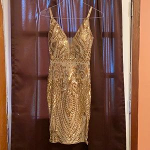 Gold Sequin Dress